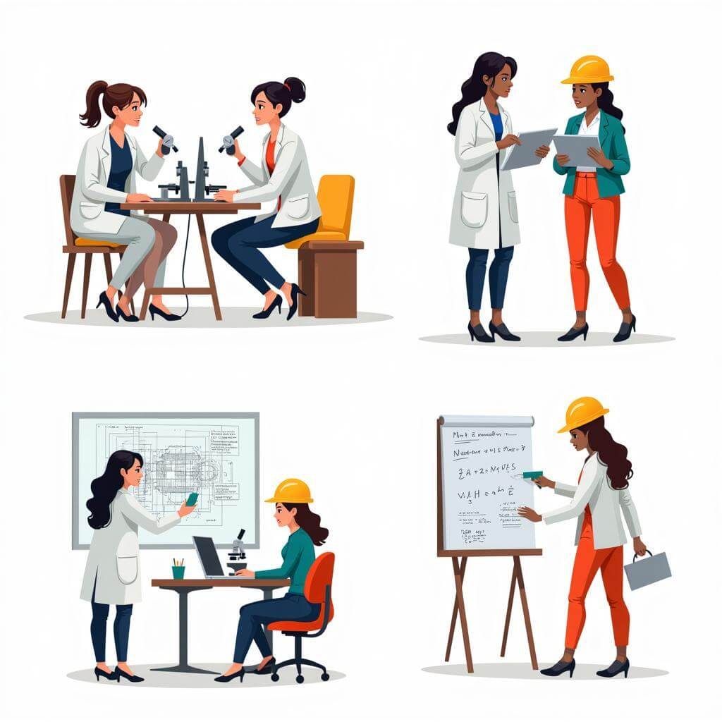 Women in STEM fields illustration