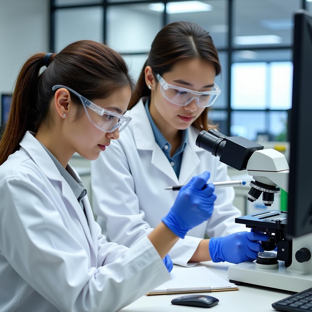 Women scientists working in laboratory