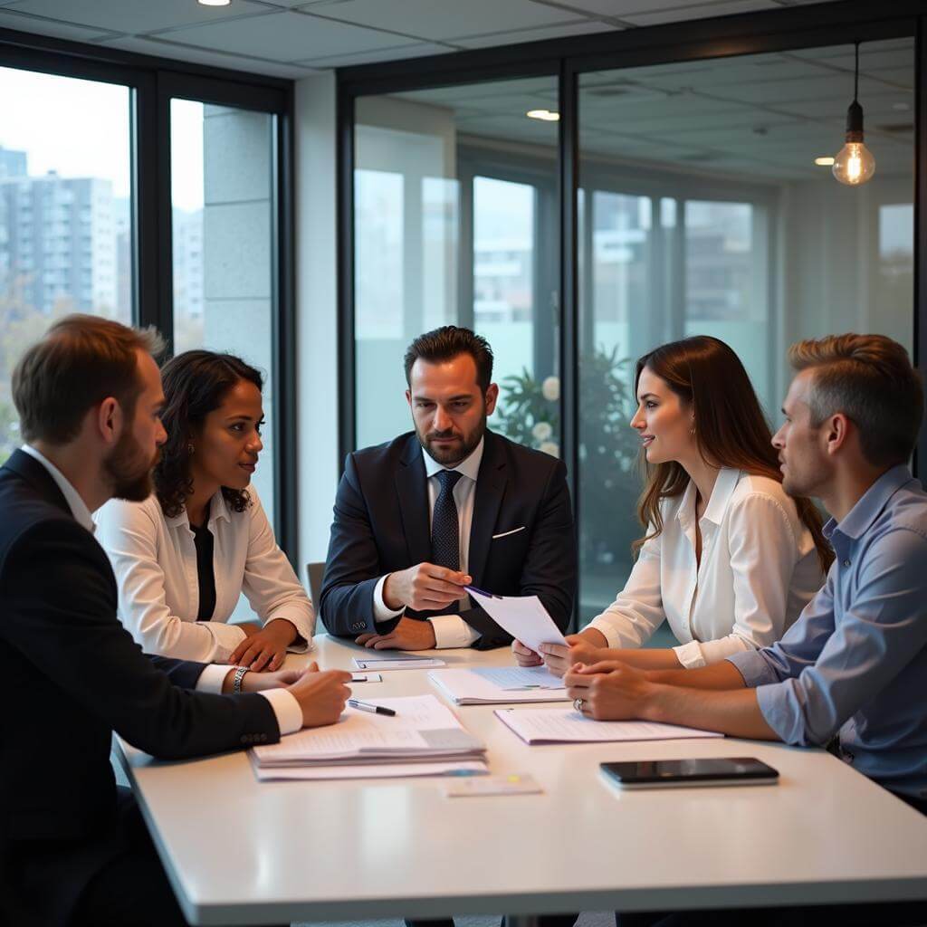 Diverse team in a workplace meeting