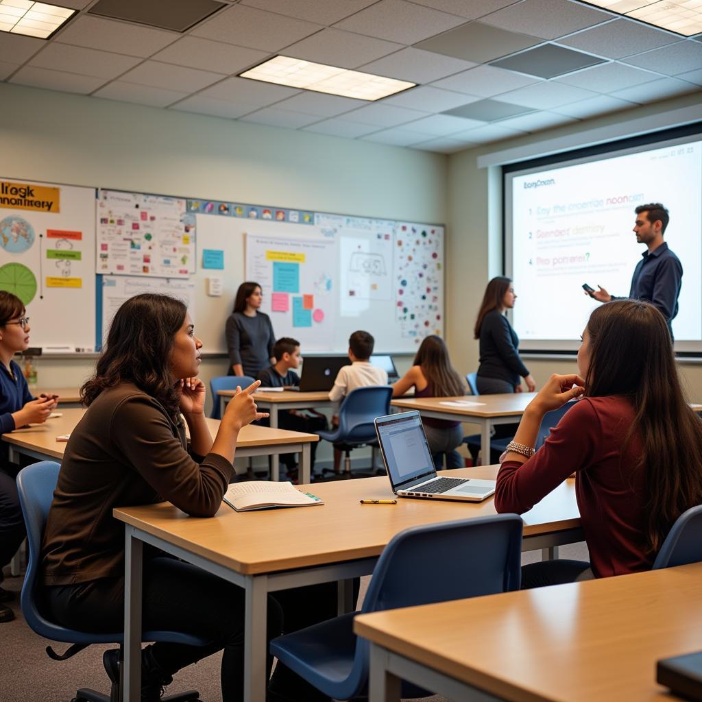 Students with ADHD participating in regular classroom activities