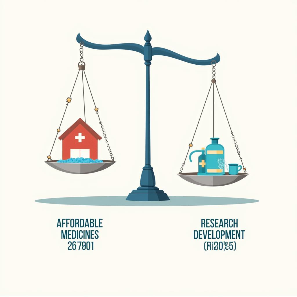 Balanced approach to medicine pricing showing government oversight and pharmaceutical research