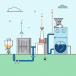 Carbon capture and storage technology concept illustration