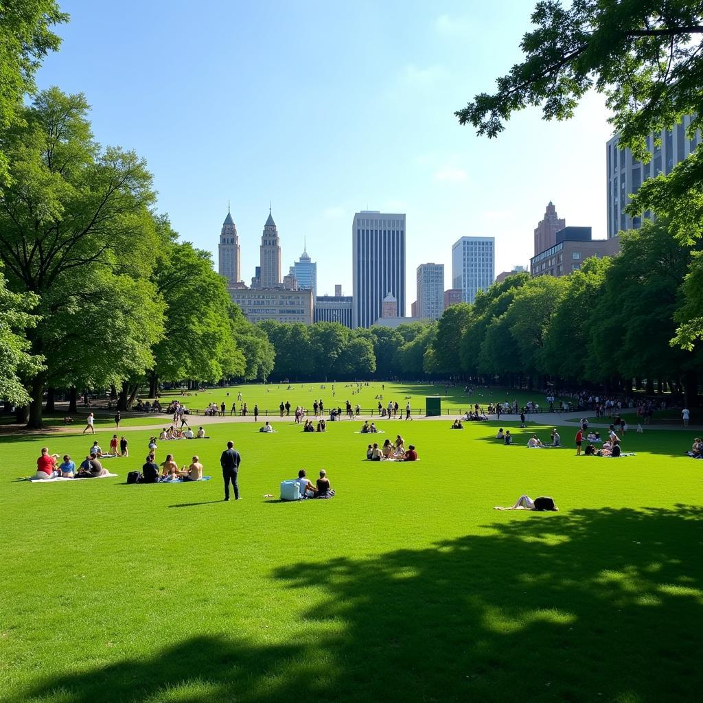 Central Park: A popular gathering spot for friends in the city