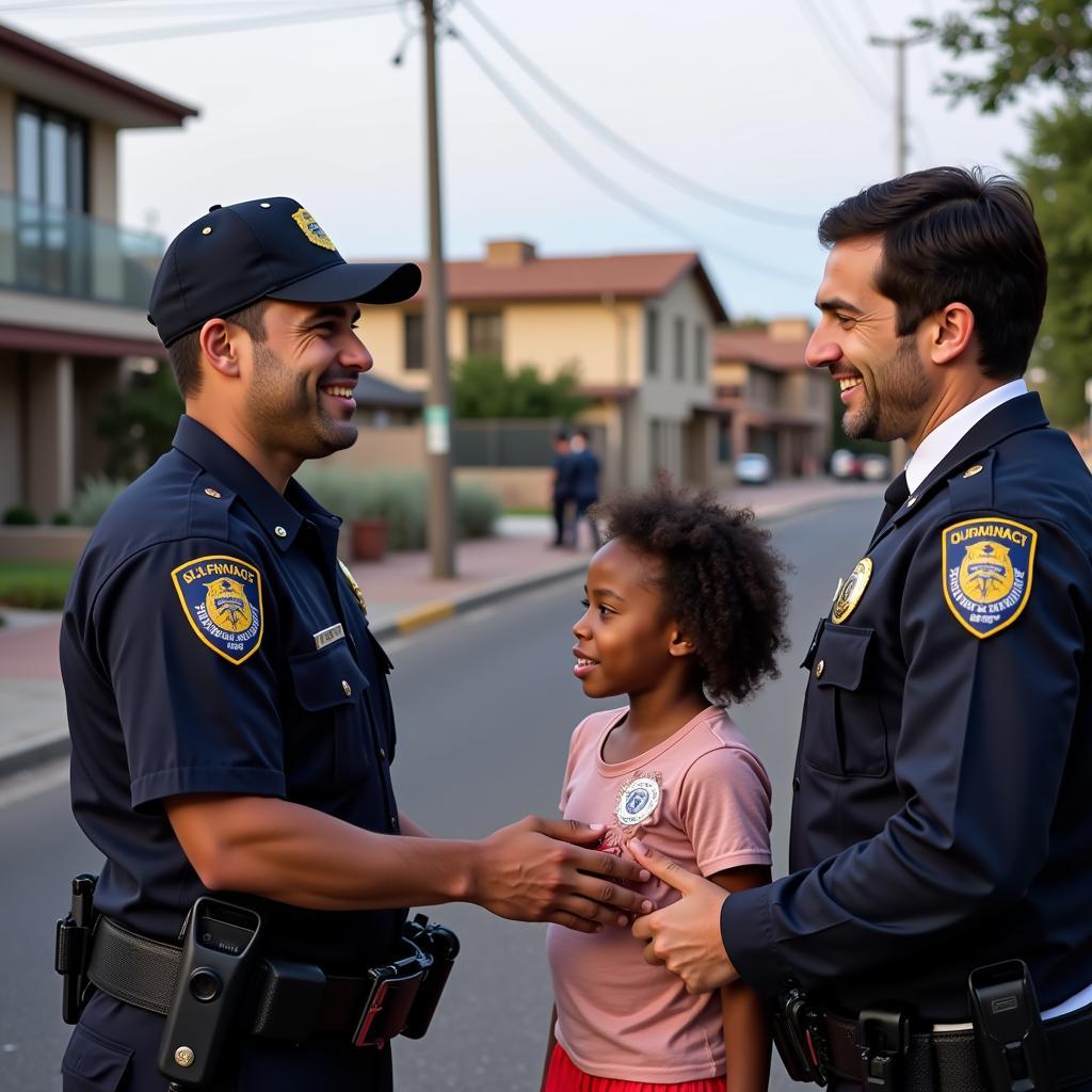 Police officers engaging positively with community members