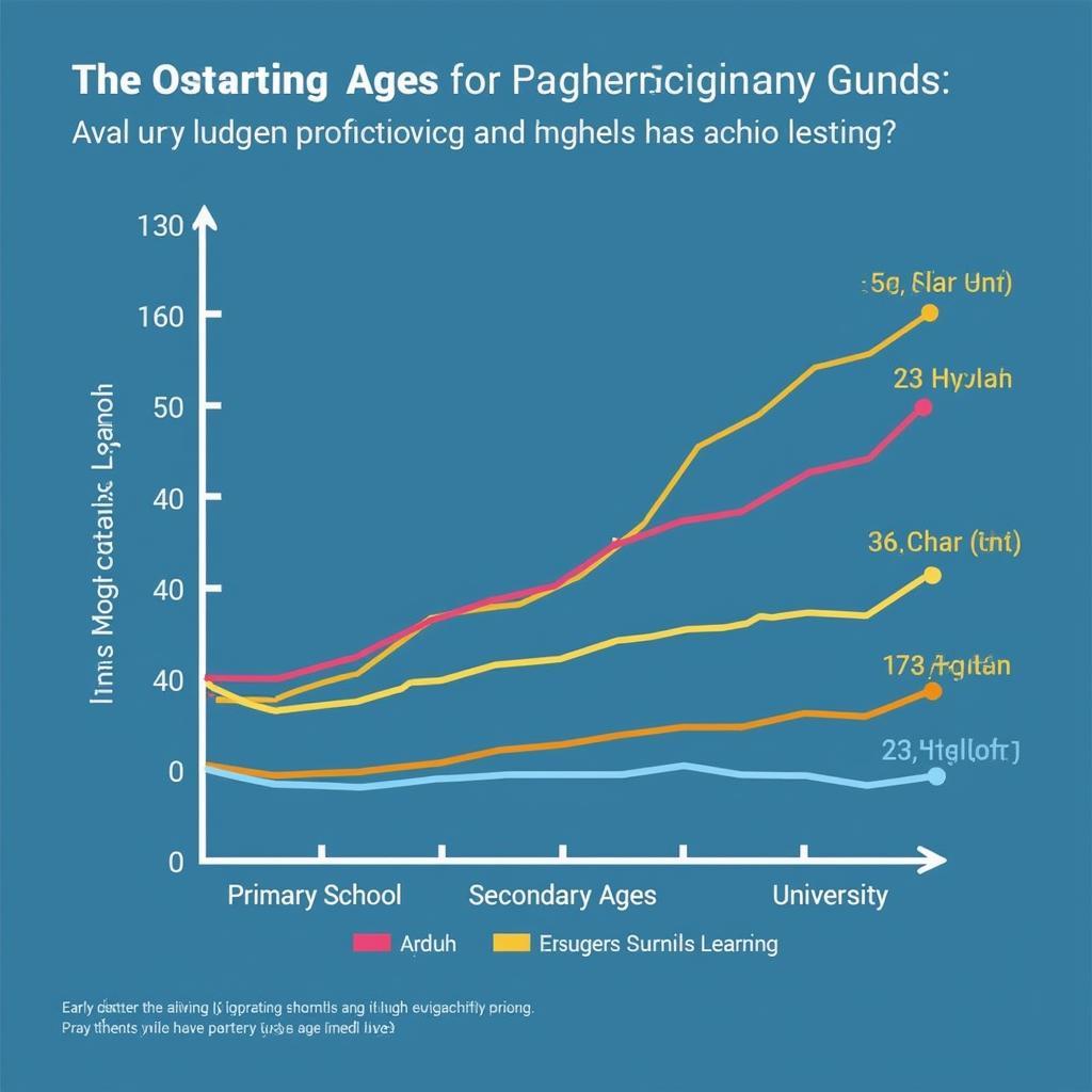 Graph showing language proficiency levels for different age groups