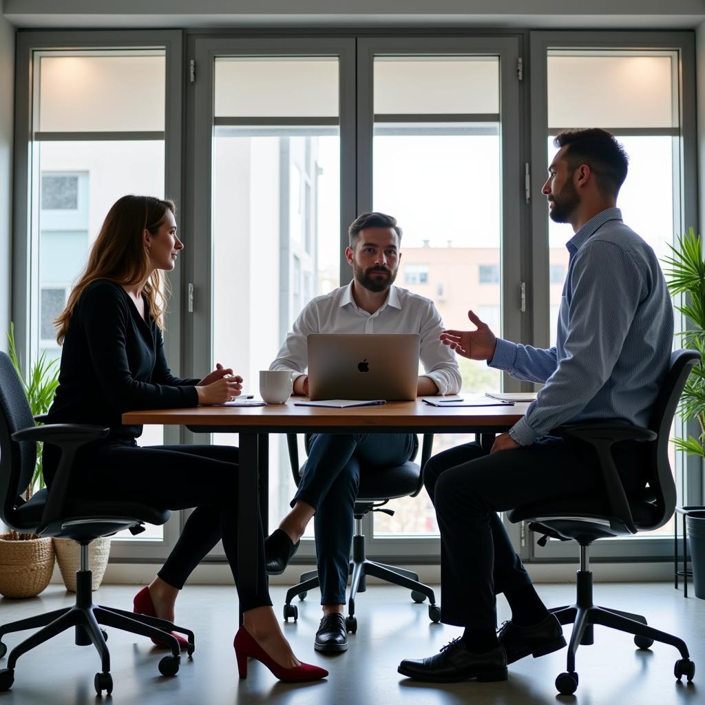 Professional Meeting Showing Conflict Resolution in Progress