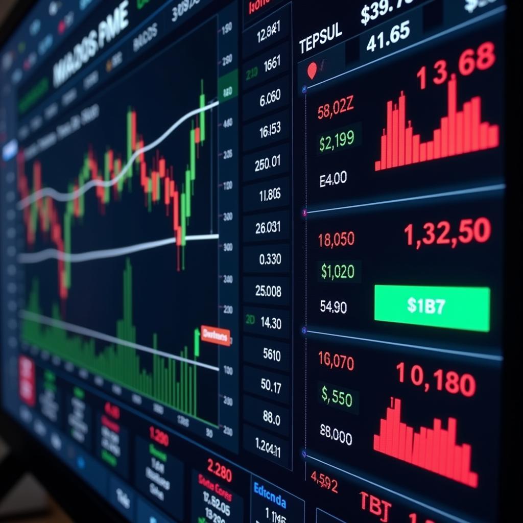 Currency exchange rates displayed on electronic board showing market fluctuations