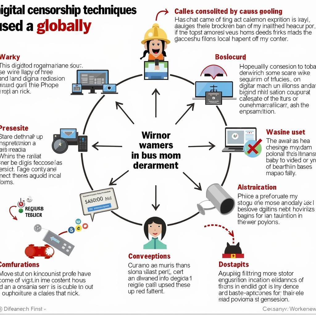 Infographic on modern digital censorship techniques