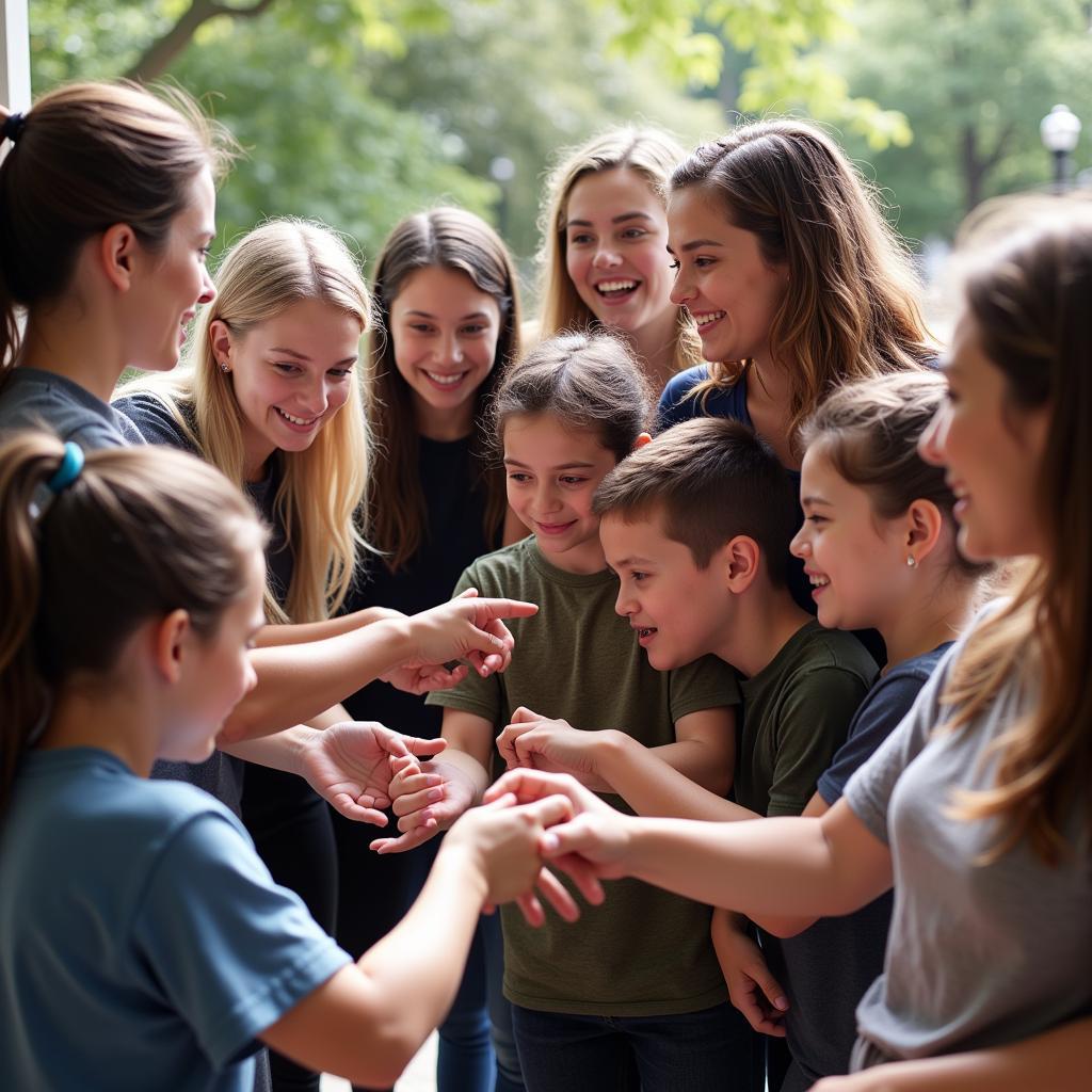 Diverse group of people trying a new activity together