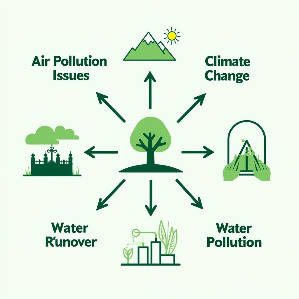 Diagram showing interconnections between different types of environmental problems