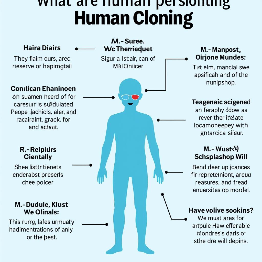 Visual representation of key ethical debates surrounding human cloning