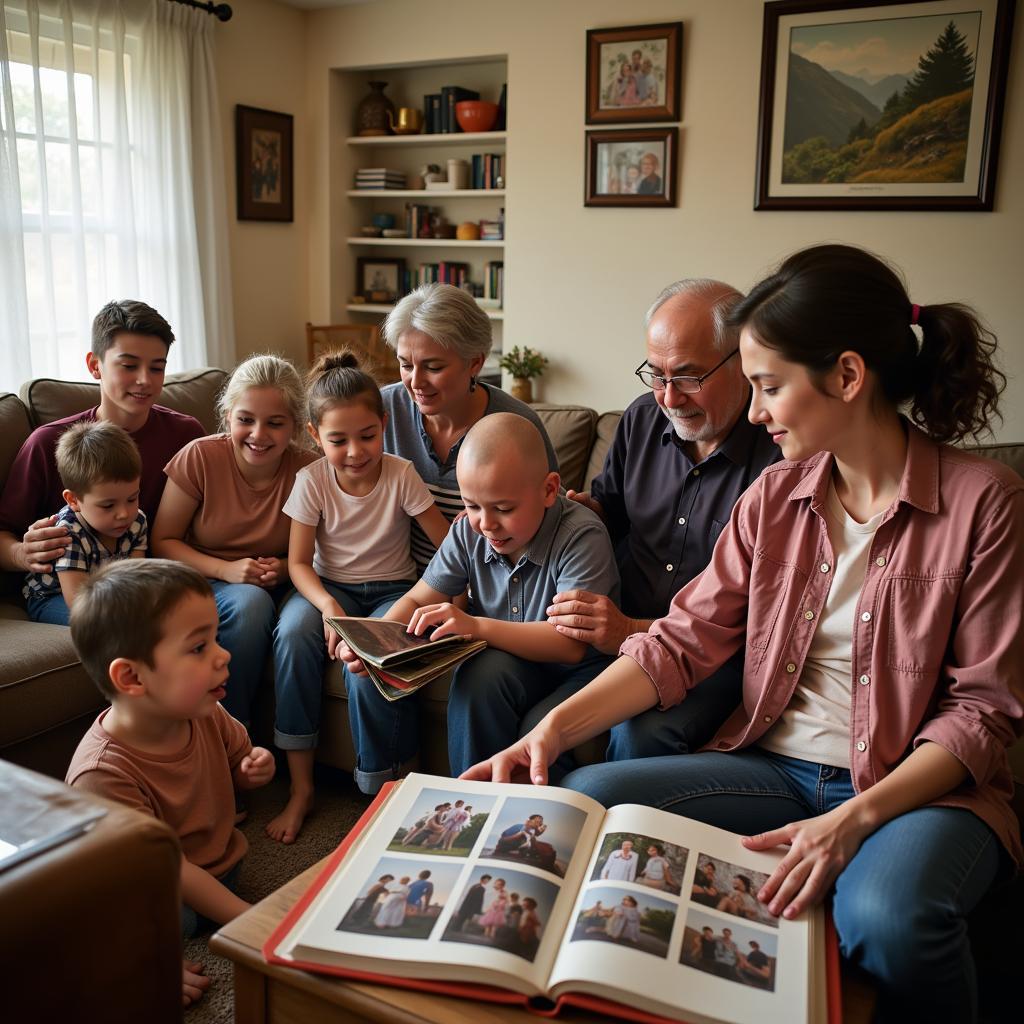 Family members of different generations gathering