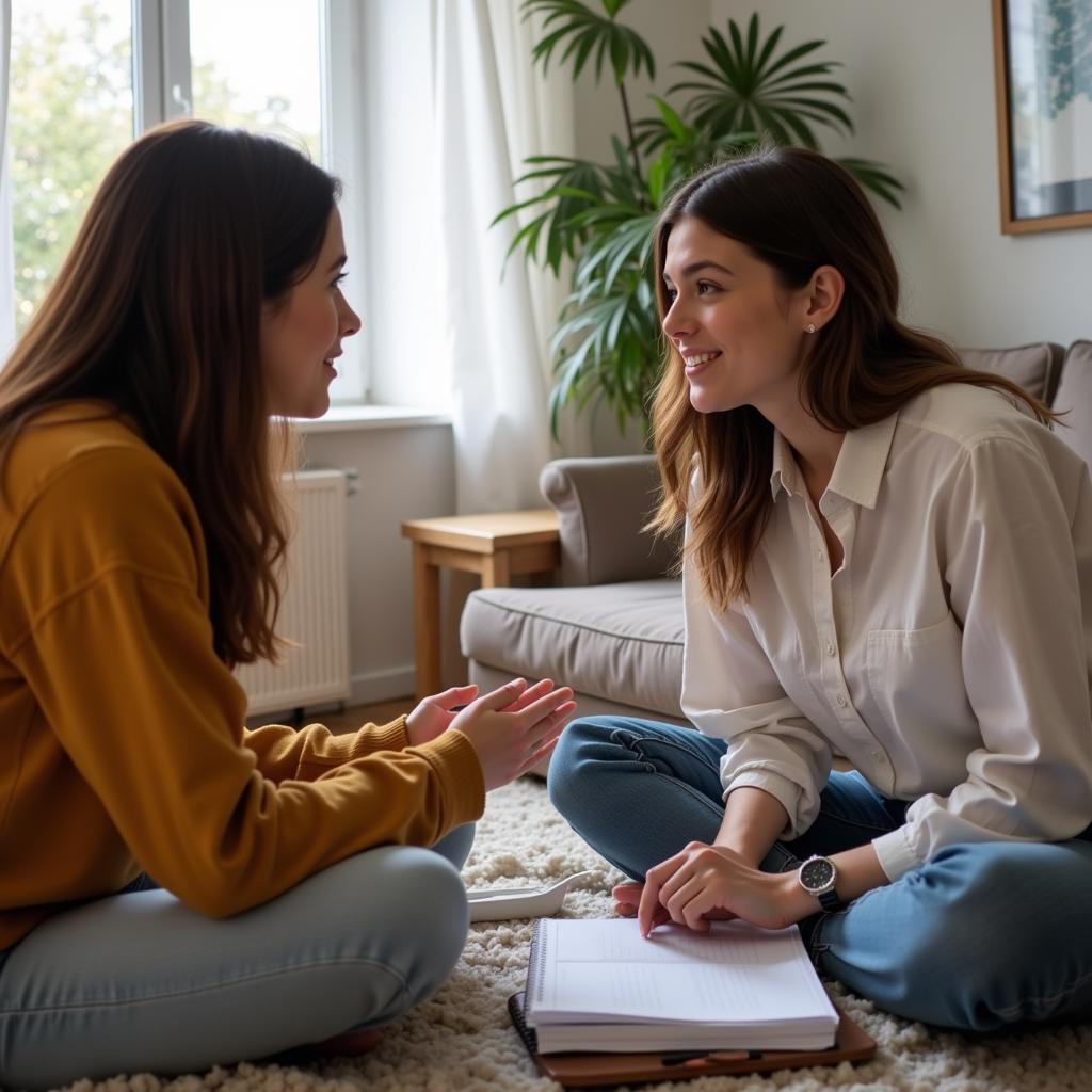 Parent discussing family planning with teenager