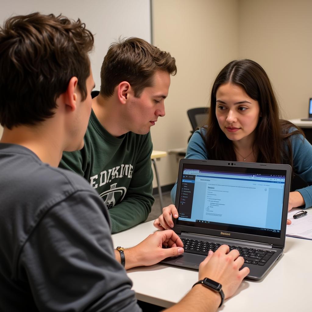 Friends providing constructive feedback after speaking practice