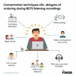 IELTS listening focus maintenance techniques visualization