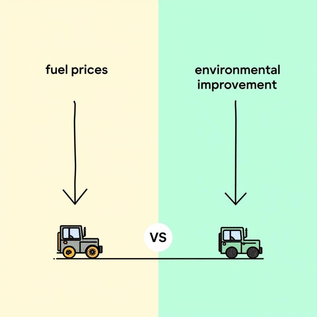 Rising fuel costs and environmental impact concept visualization