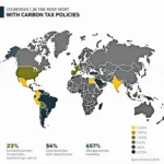 Countries implementing carbon tax showing emission reductions