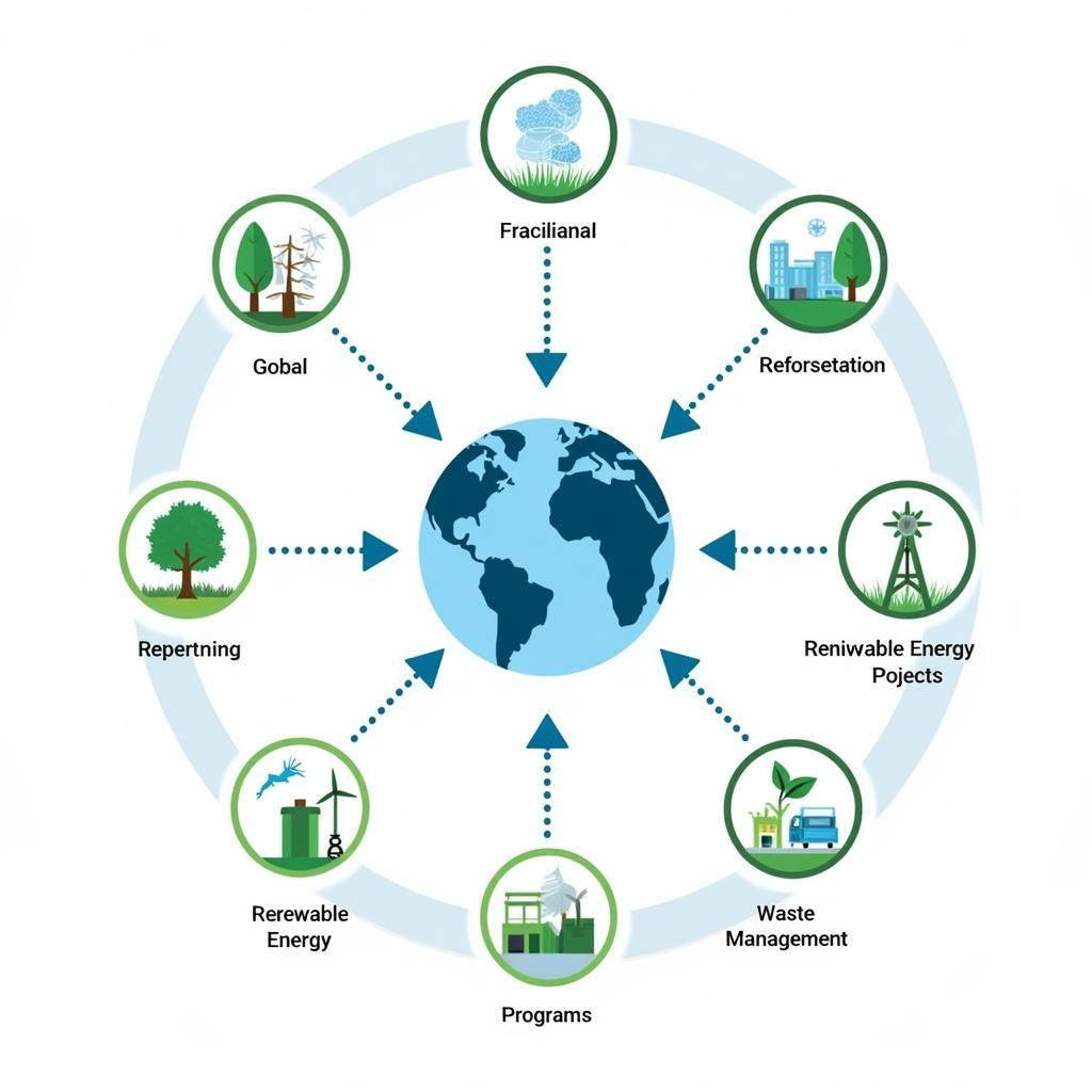 Diagram illustrating global and national environmental cooperation