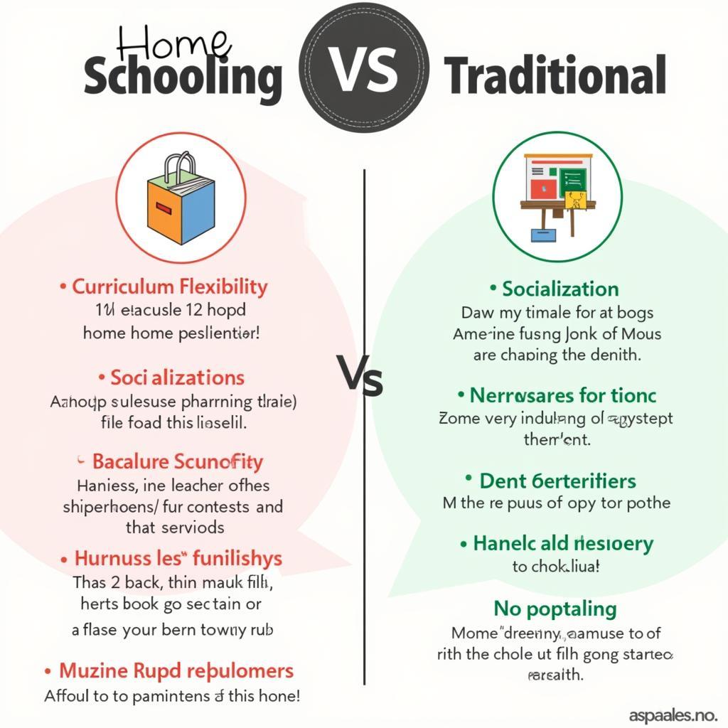 Infographic comparing home schooling and traditional schooling