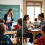 Traditional classroom vs homeschooling environment showing key differences