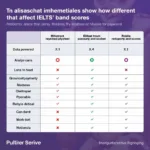 IELTS Writing band score comparison for structure usage