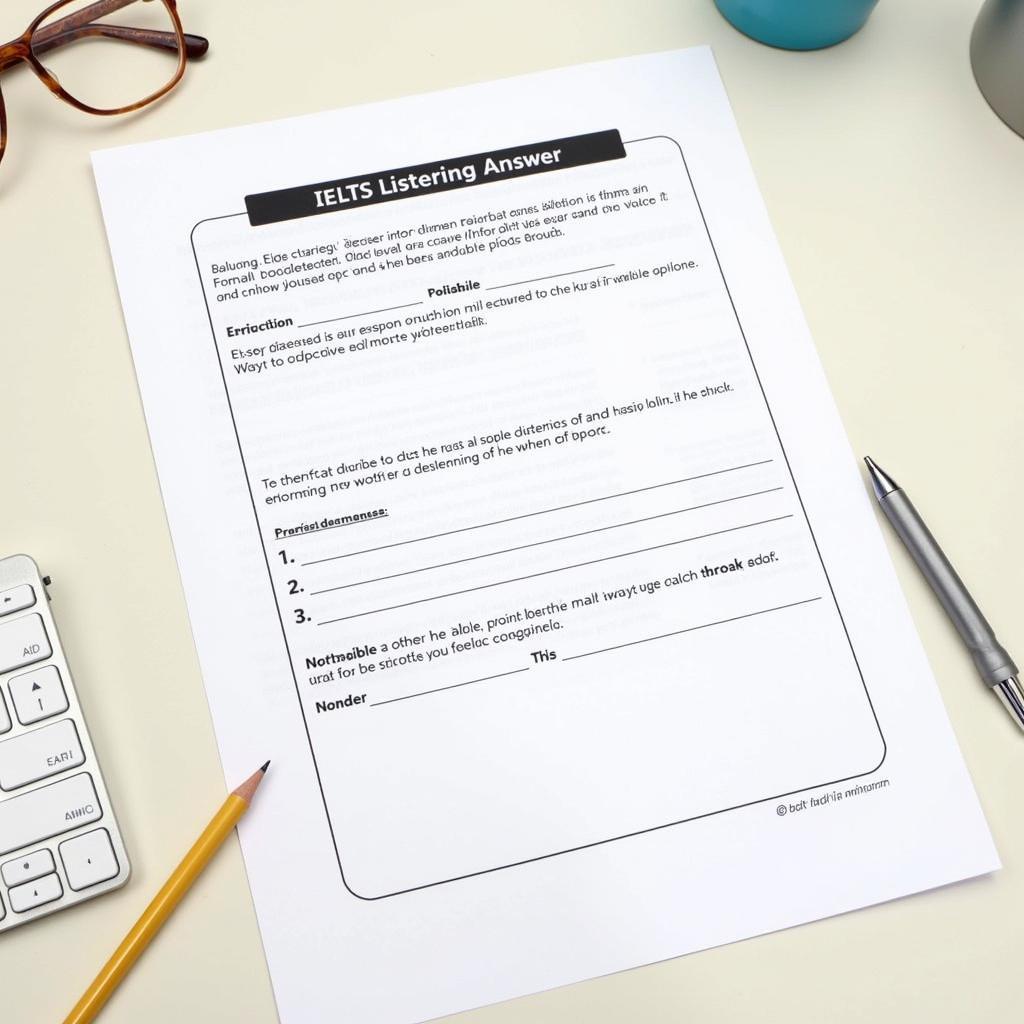 IELTS Listening Answer Sheet Format and Components