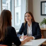 IELTS Speaking examiner conducting interview with test taker