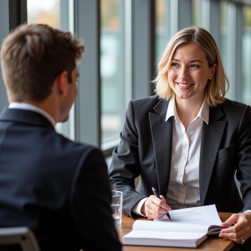 IELTS candidate discussing personal goals with examiner