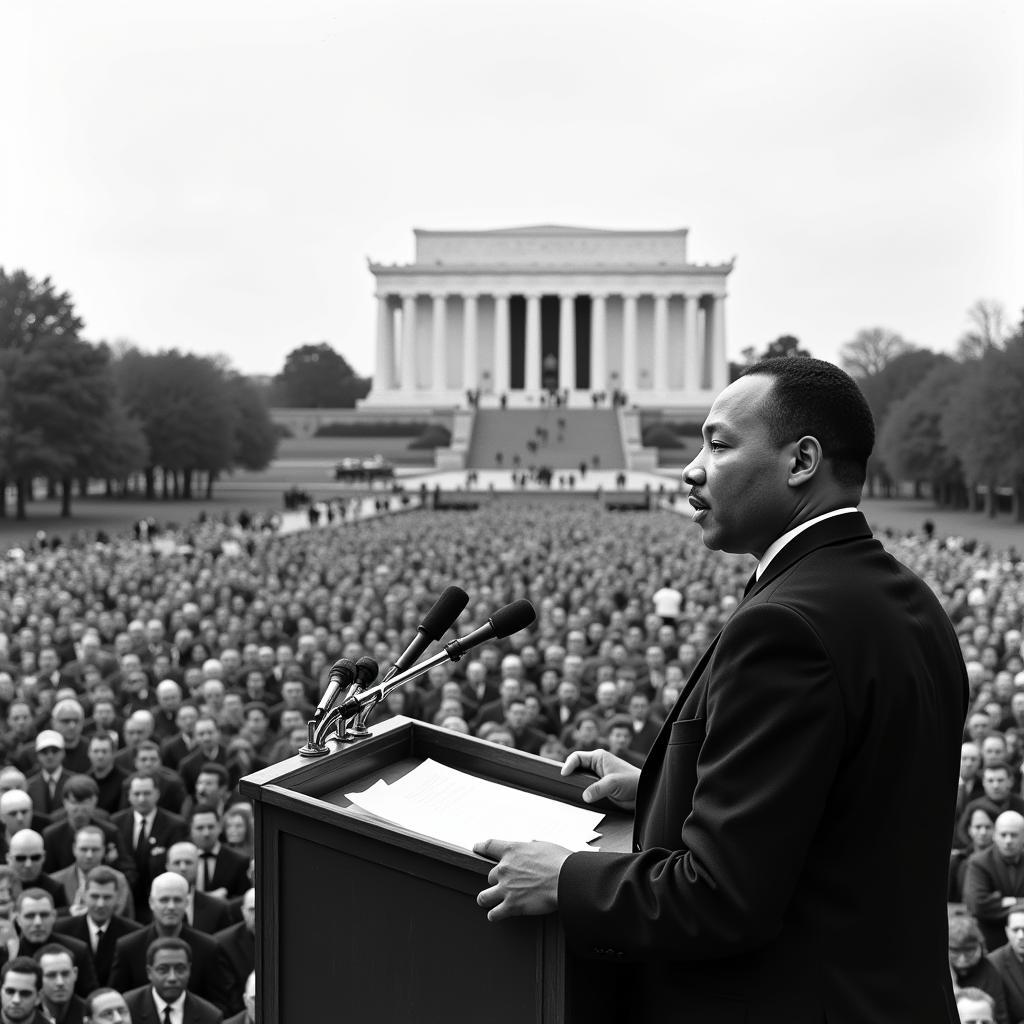 Martin Luther King Jr. delivering his iconic I Have a Dream speech