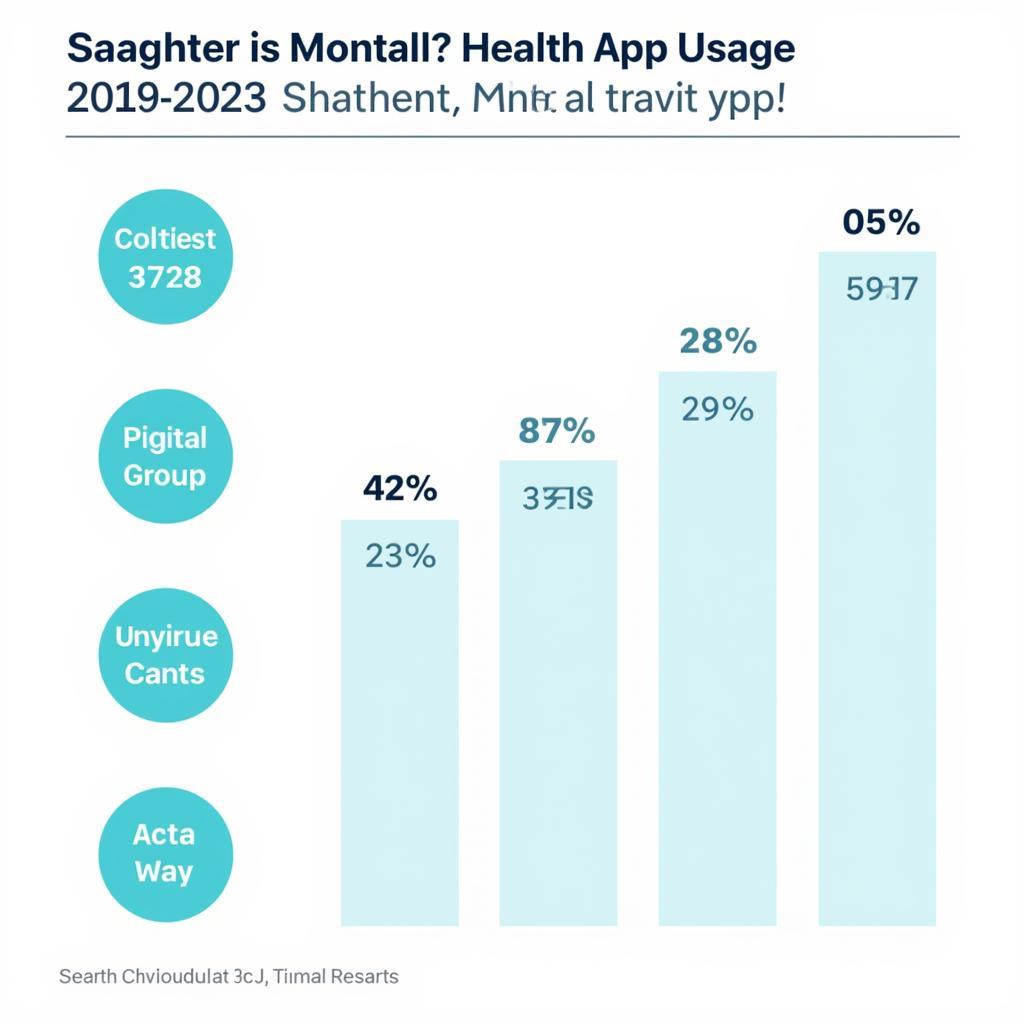 Mental health apps usage statistics showing increasing adoption rates