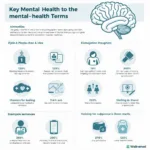 Common mental health vocabulary terms used in IELTS exam