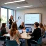 Modern classroom showing interactive teaching methods and student engagement