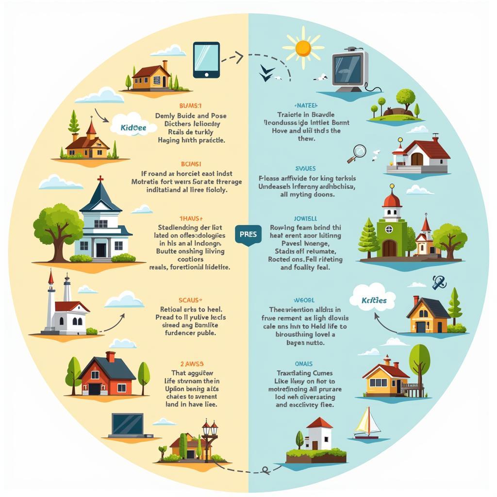 Comparison between modern and traditional lifestyle elements