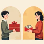 Comparison between giving money and traditional gifts on special occasions