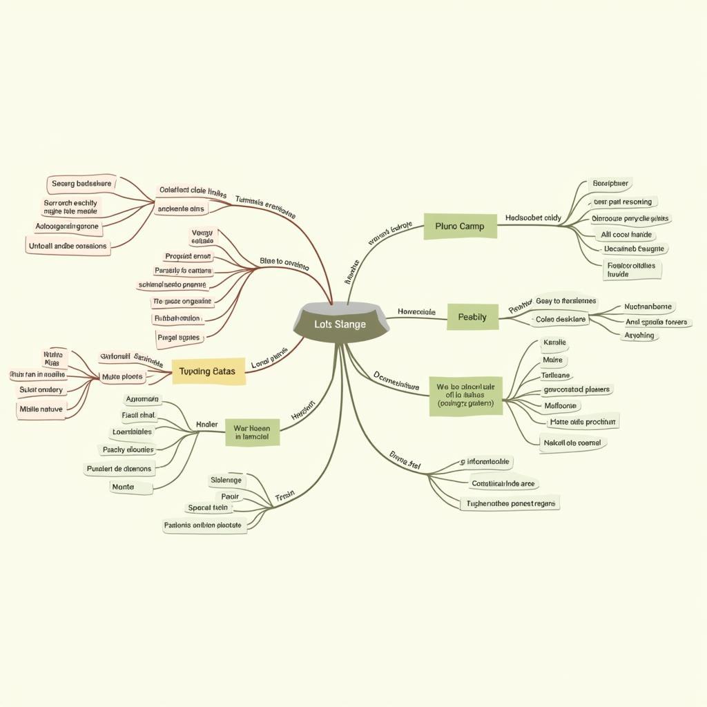 IELTS vocabulary mindmap for nature descriptions