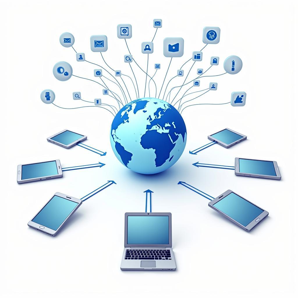 Net neutrality concept illustration showing equal internet access