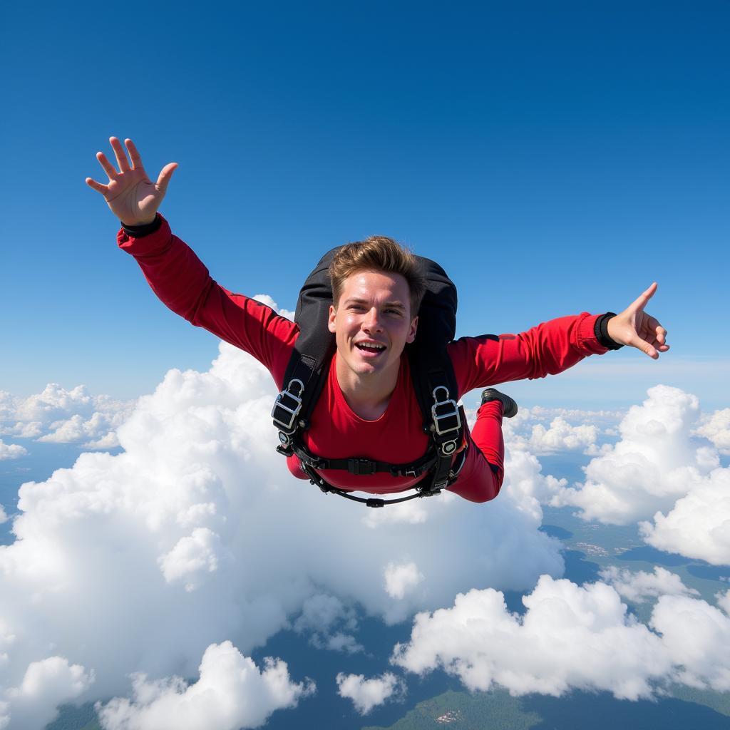 Person skydiving for the first time