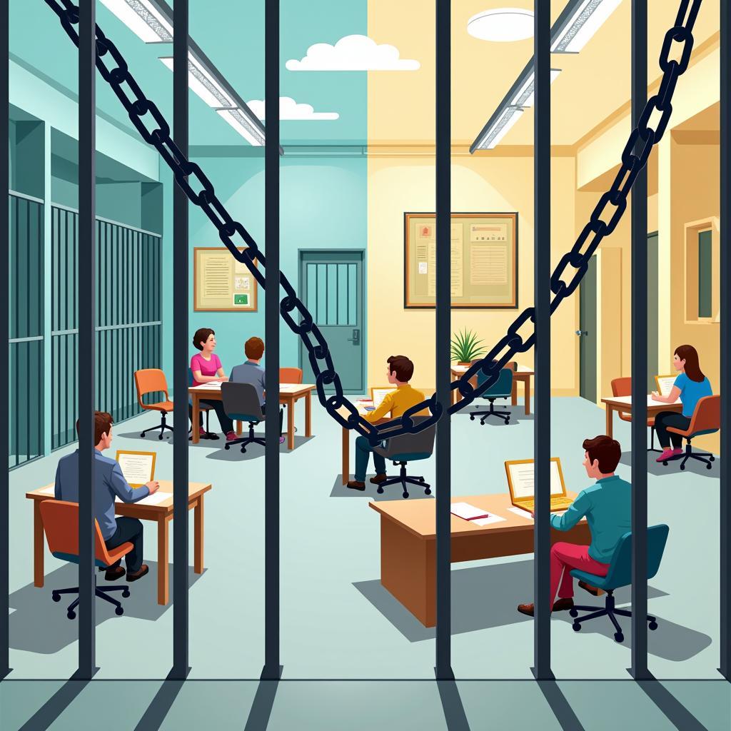 Prison rehabilitation versus punishment debate illustrated