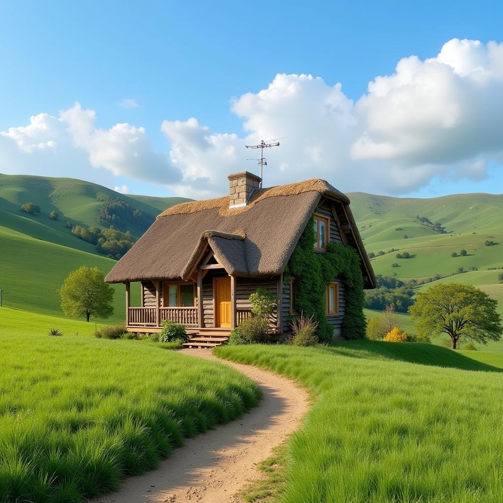 Charming rustic cottage in verdant countryside