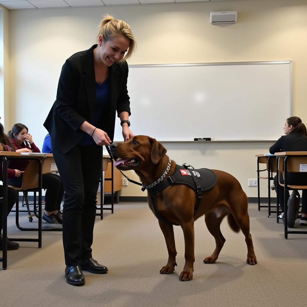 Professional service dog training for educational settings