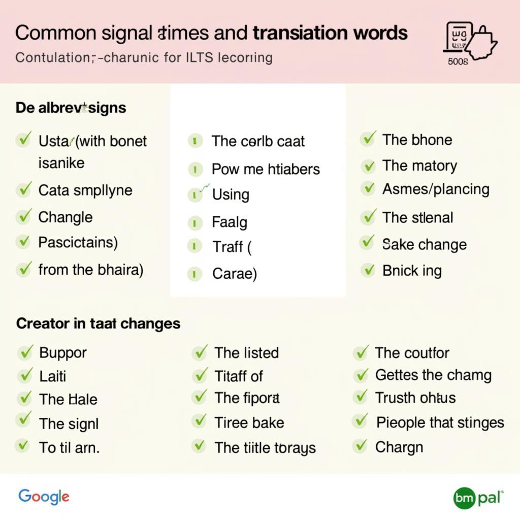 Common signal words for data shifts in IELTS listening