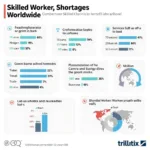 Global skilled worker shortage statistics and impacts across different sectors