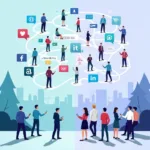 Social media platforms showing both connection and isolation aspects