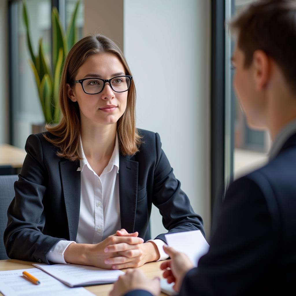 Student maintaining composure during IELTS Speaking test