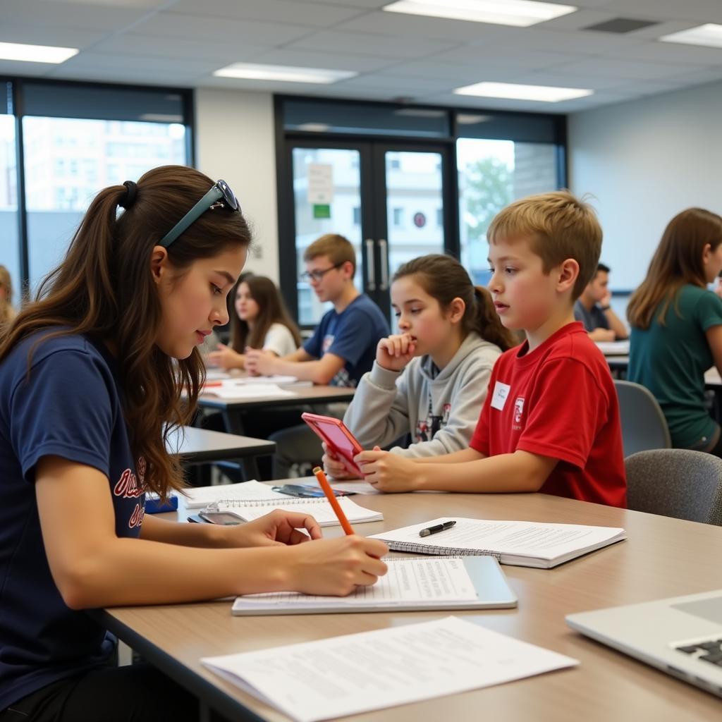 Students engaging in both academic and sports activities