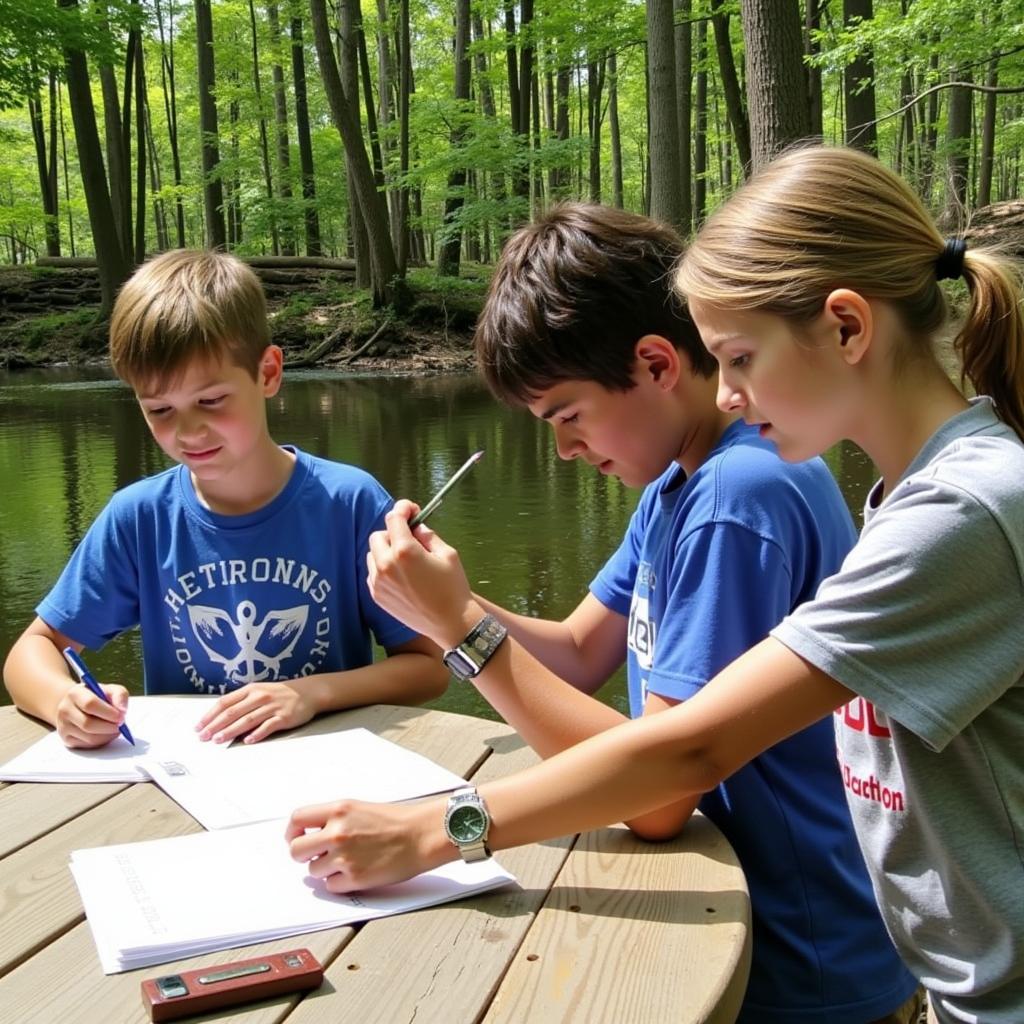 Students working on environmental conservation project