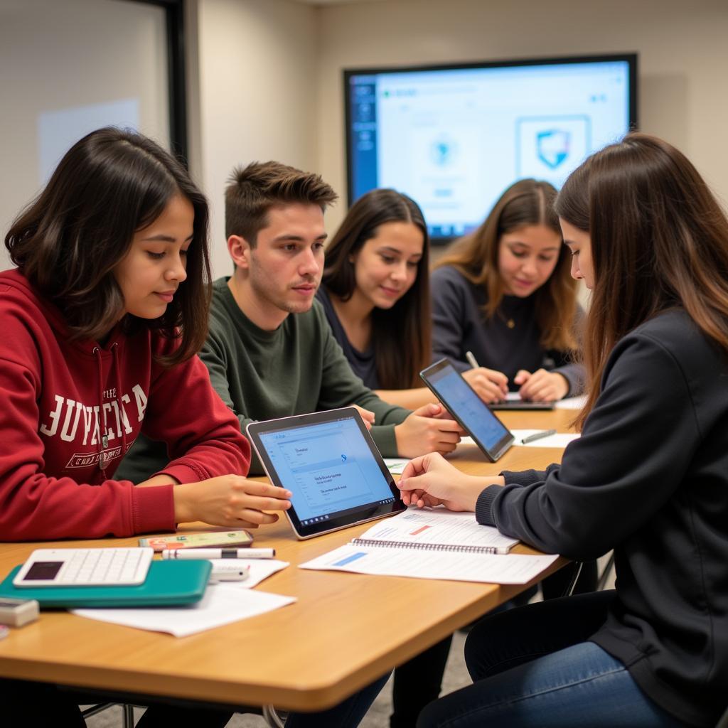 Students engaged in financial literacy education