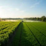 Modern sustainable agriculture techniques showing advanced farming methods