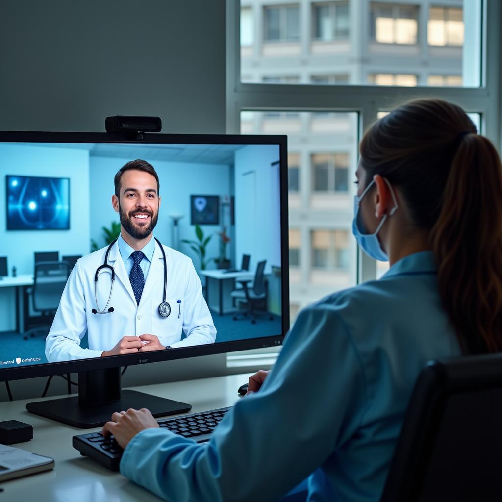 Telemedicine technology connecting rural patients with urban medical specialists