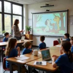 Traditional folktales being taught in modern classroom setting